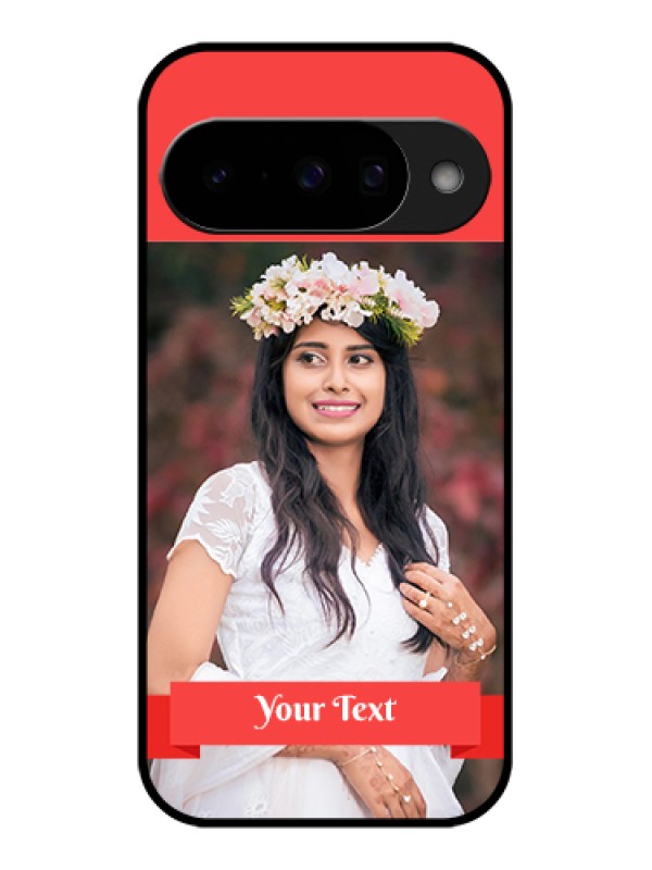 Custom Google Pixel 10 5G Custom Glass Phone Case - Simple Red Color Design