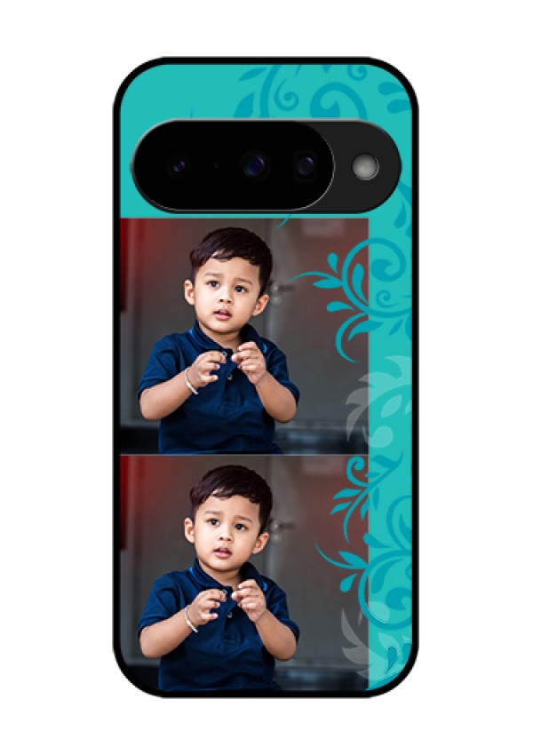 Google Pixel 10 5G Custom Glass Phone Case - With Photo And Green Floral Design