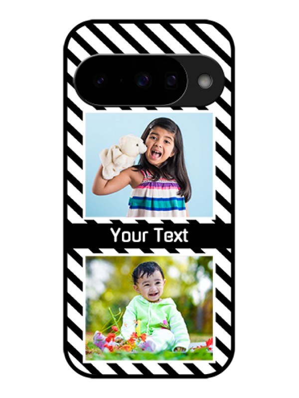 Custom Google Pixel 10 5G Custom Glass Phone Case - Black And White Stripes Design