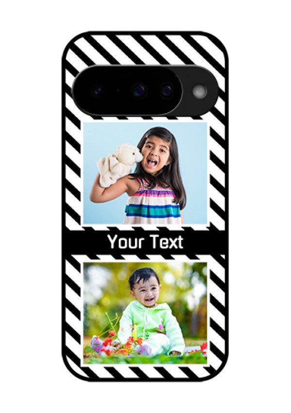 Google Pixel 10 5G Custom Glass Phone Case - Black And White Stripes Design