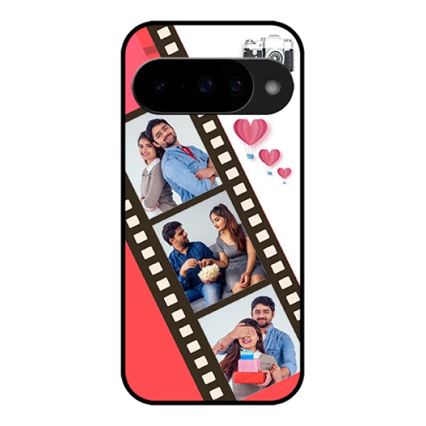 Google Pixel 10 5G Custom Glass Phone Case - 3 Image Holder With Film Reel
