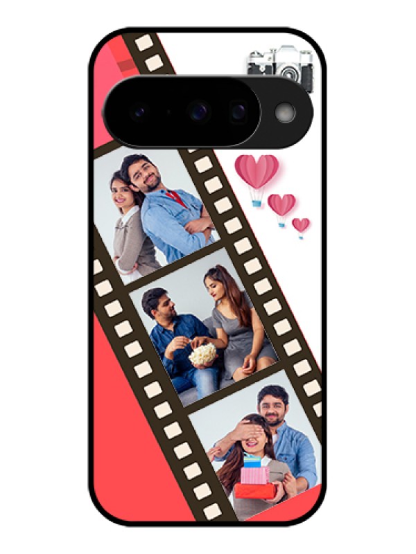 Custom Google Pixel 10 5G Custom Glass Phone Case - 3 Image Holder With Film Reel