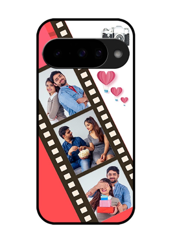 Google Pixel 10 5G Custom Glass Phone Case - 3 Image Holder With Film Reel