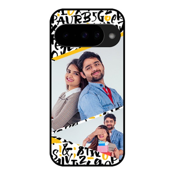 Google Pixel 10 5G Custom Glass Phone Case - Letters Pattern Design