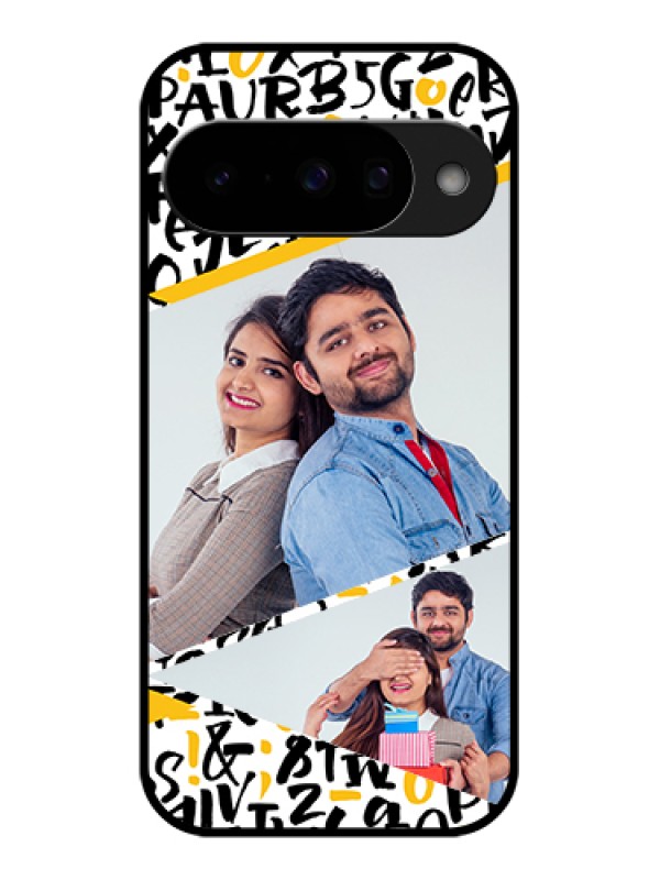 Custom Google Pixel 10 5G Custom Glass Phone Case - Letters Pattern Design