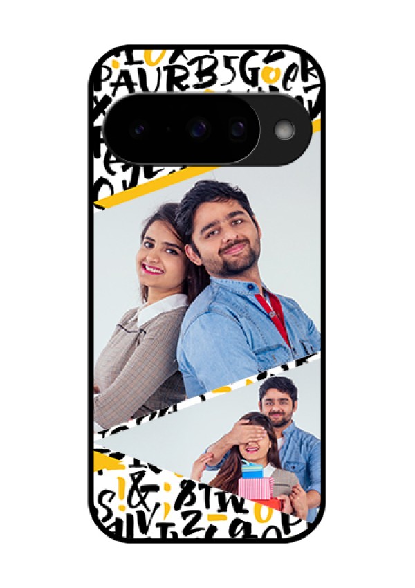 Google Pixel 10 5G Custom Glass Phone Case - Letters Pattern Design