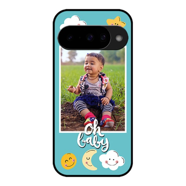 Google Pixel 10 5G Custom Glass Phone Case - Smiley Kids Stars Design