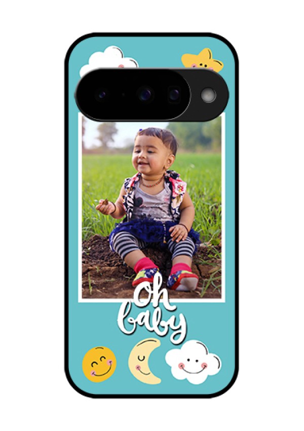 Google Pixel 10 5G Custom Glass Phone Case - Smiley Kids Stars Design