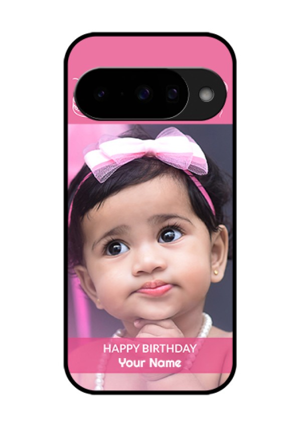 Google Pixel 10 5G Custom Glass Phone Case - With Birthday Line Art Design