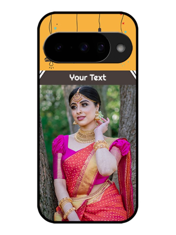 Custom Google Pixel 10 5G Custom Glass Phone Case - With Family Picture And Icons