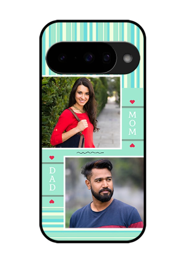 Google Pixel 10 5G Custom Glass Phone Case - Mom & Dad Pic Design