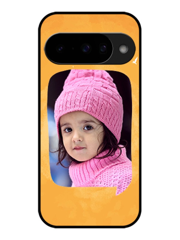 Custom Google Pixel 10 5G Custom Glass Phone Case - Water Color Design With Bird Icons