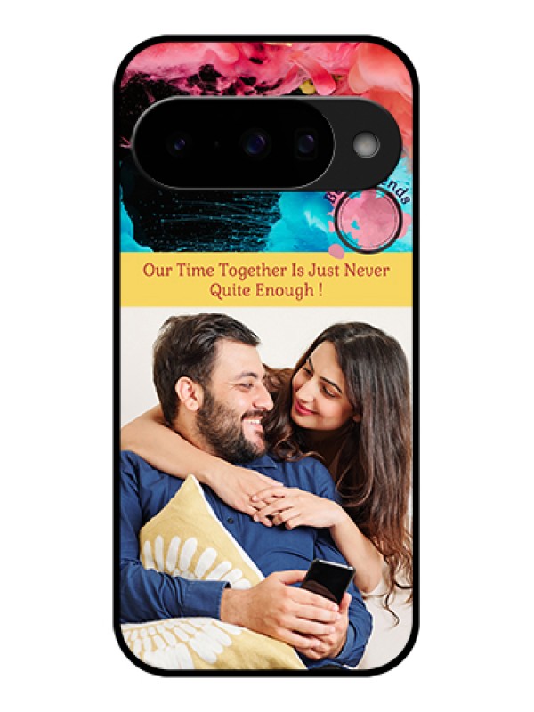 Custom Google Pixel 10 5G Custom Glass Phone Case - Quote With Acrylic Painting Design