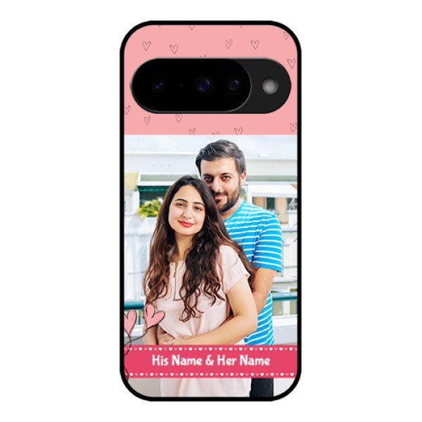 Google Pixel 10 5G Custom Glass Phone Case - Love Design Peach Color