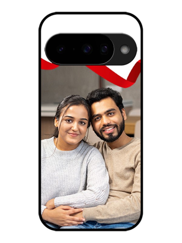 Custom Google Pixel 10 5G Custom Glass Phone Case - Red Ribbon Frame Design