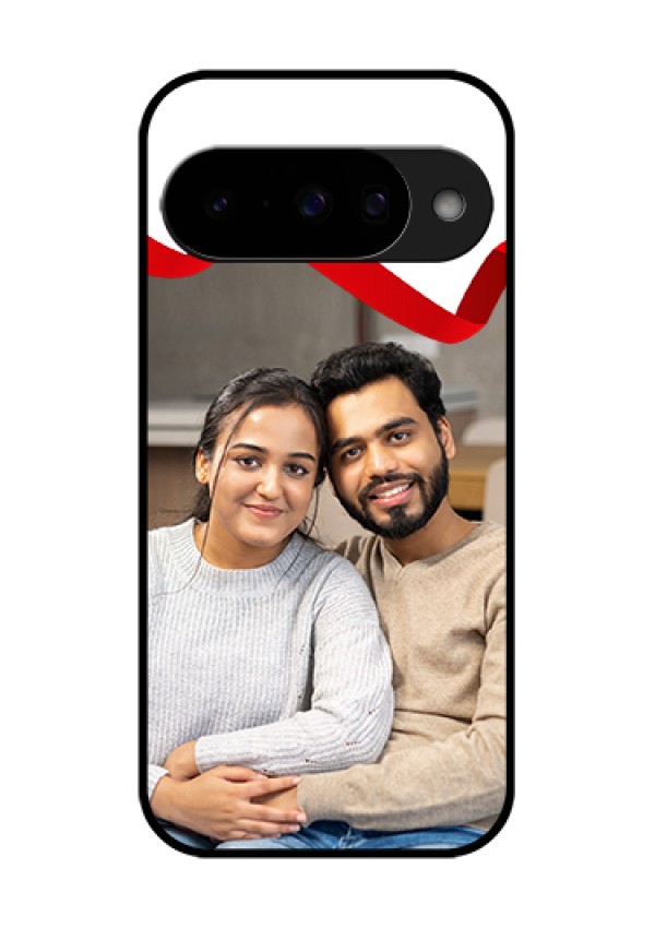 Google Pixel 10 5G Custom Glass Phone Case - Red Ribbon Frame Design