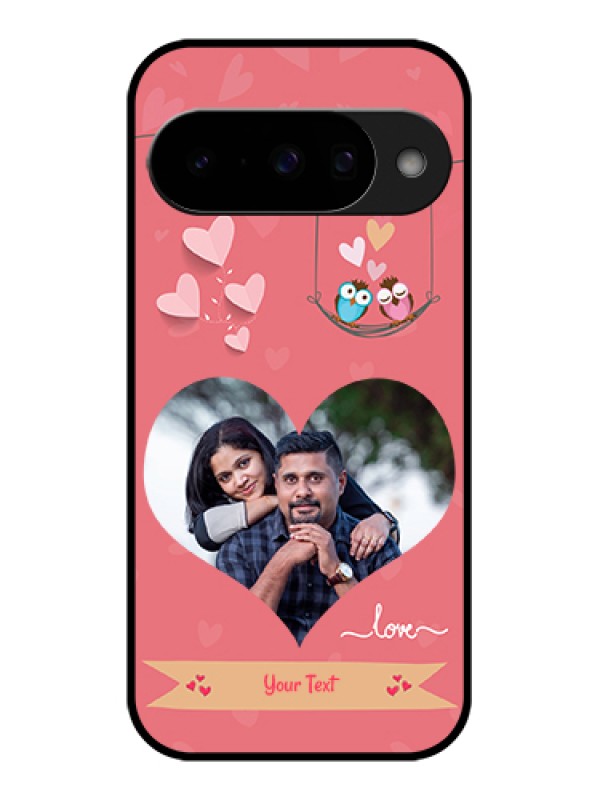 Custom Google Pixel 10 5G Custom Glass Phone Case - Peach Color Love Design