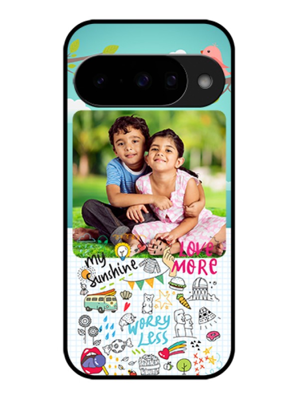 Custom Google Pixel 10 5G Custom Glass Phone Case - Doodle Love Design