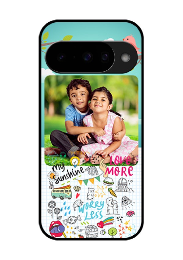 Google Pixel 10 5G Custom Glass Phone Case - Doodle Love Design