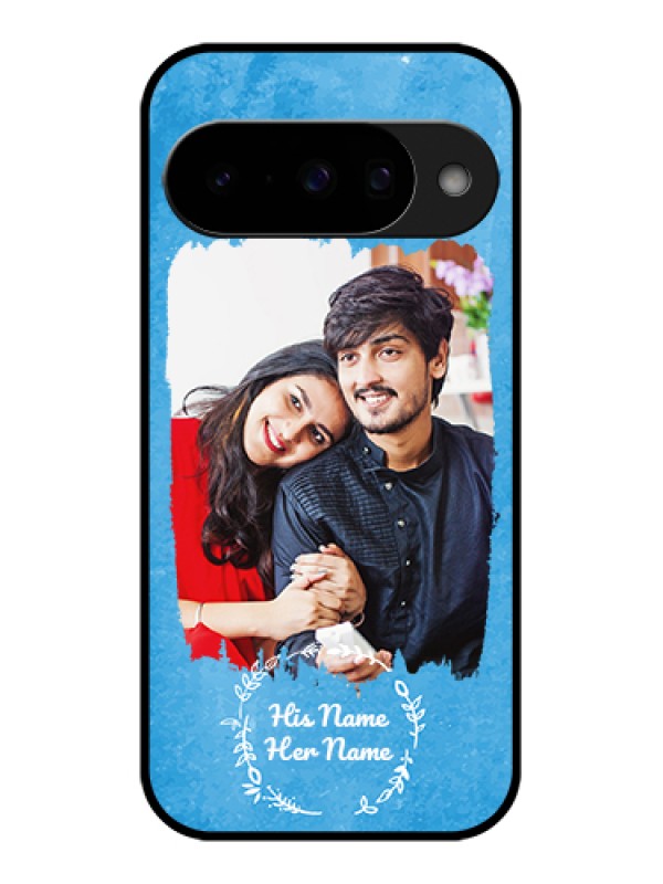 Custom Google Pixel 10 5G Custom Glass Phone Case - Blue Color Vintage Design