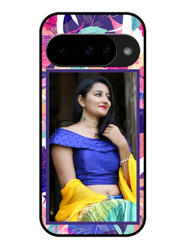 Custom Google Pixel 10 5G Custom Glass Phone Case - Abstract Floral Design