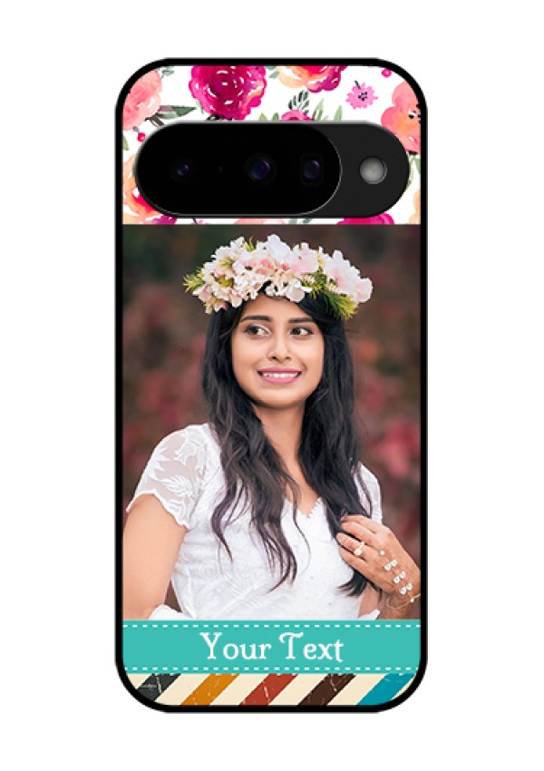 Google Pixel 10 5G Custom Glass Phone Case - Water Colors Floral Design