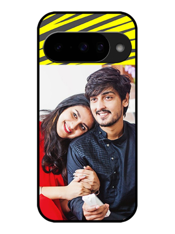 Custom Google Pixel 10 5G Custom Glass Phone Case - Yellow Abstract Design