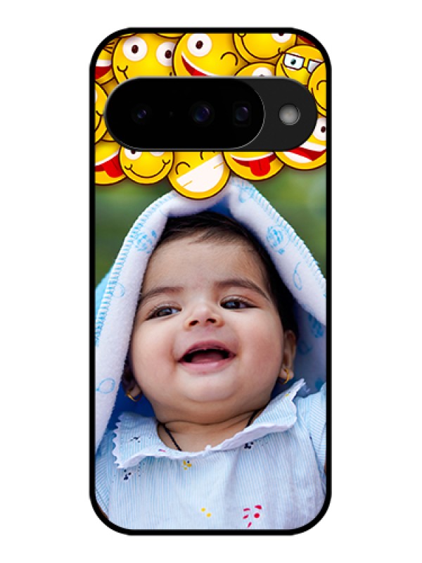 Custom Google Pixel 10 5G Custom Glass Phone Case - With Smiley Emoji Design
