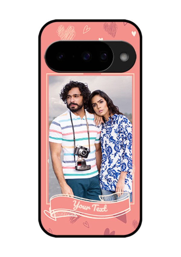 Google Pixel 10 5G Custom Glass Phone Case - Love Doodle Art Design