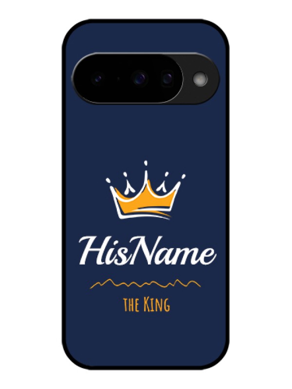 Custom Google Pixel 10 5G Custom Glass Phone Case - King With Name Design