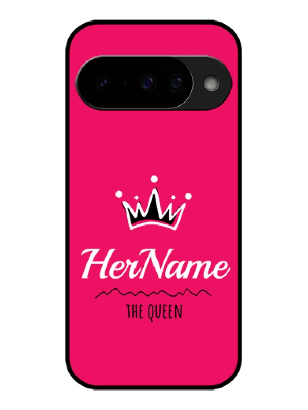 Custom Google Pixel 10 5G Custom Glass Phone Case - Queen With Name Design