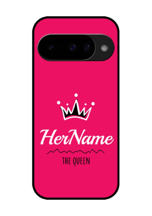 Google Pixel 10 5G Custom Glass Phone Case - Queen With Name Design