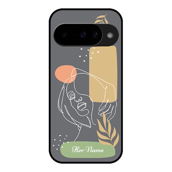 Google Pixel 10 5G Custom Glass Phone Case - Gazing Woman Line Art Design