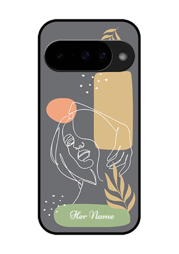 Google Pixel 10 5G Custom Glass Phone Case - Gazing Woman Line Art Design