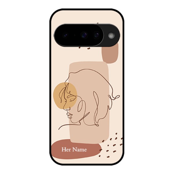 Google Pixel 10 5G Custom Glass Phone Case - Calm Woman Line Art Design