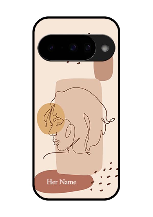Google Pixel 10 5G Custom Glass Phone Case - Calm Woman Line Art Design