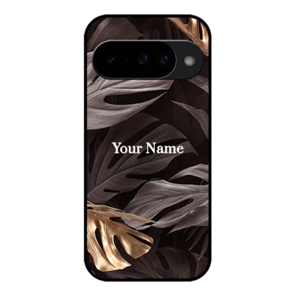 Google Pixel 10 5G Custom Glass Phone Case - Wild Leaves Digital Paint Design