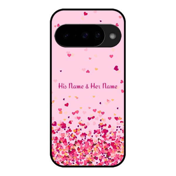 Google Pixel 10 5G Custom Glass Phone Case - Floating Hearts Design