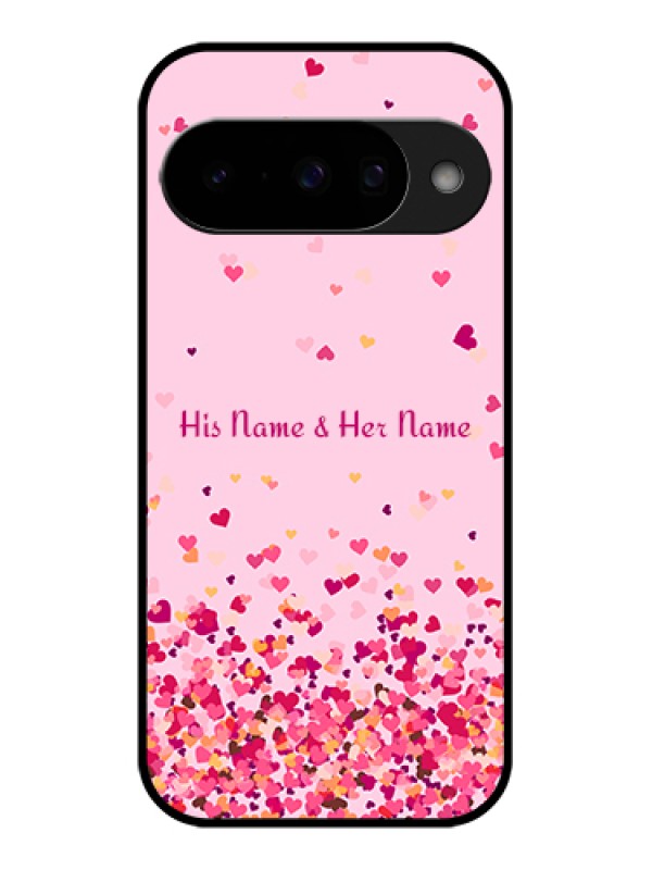 Custom Google Pixel 10 5G Custom Glass Phone Case - Floating Hearts Design