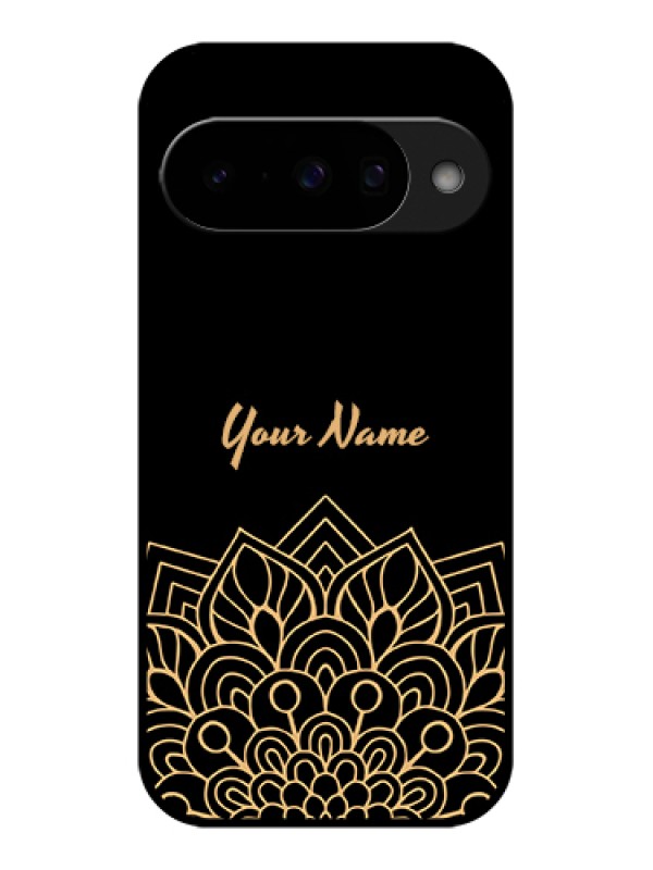 Custom Google Pixel 10 5G Custom Glass Phone Case - Golden Mandala Design