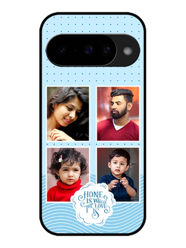 Custom Google Pixel 10 5G Custom Glass Phone Case - Cute Love Quote With 4 Pic Upload Design