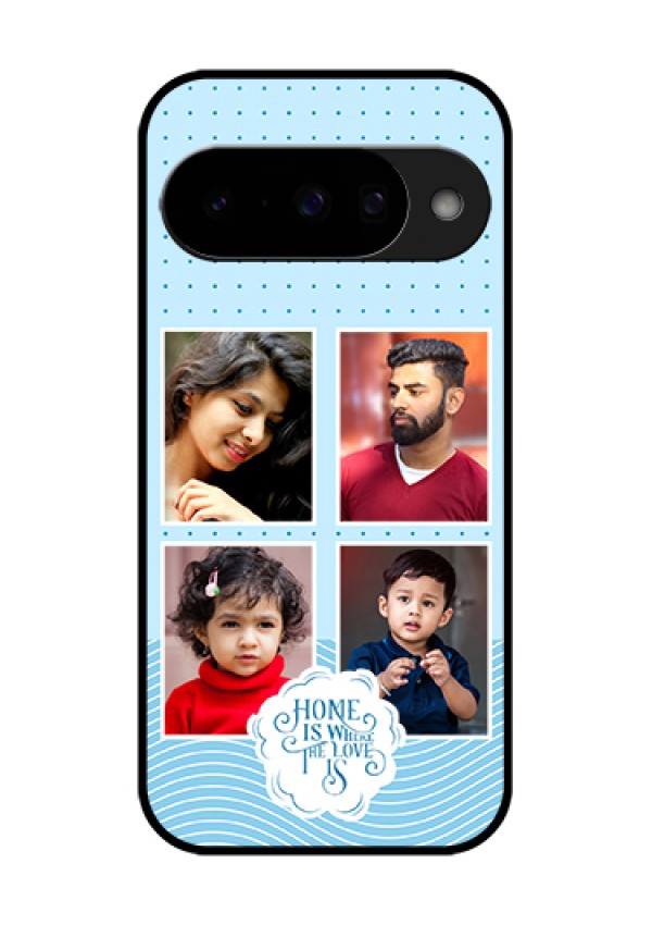 Google Pixel 10 5G Custom Glass Phone Case - Cute Love Quote With 4 Pic Upload Design