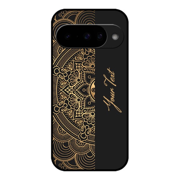 Google Pixel 10 5G Custom Glass Phone Case - Mandala Art With Custom Text Design