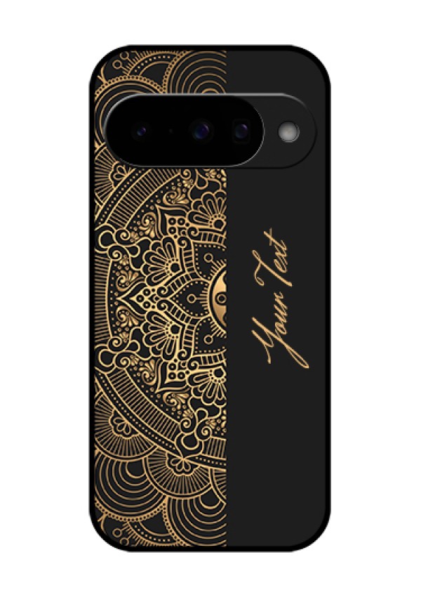 Google Pixel 10 5G Custom Glass Phone Case - Mandala Art With Custom Text Design