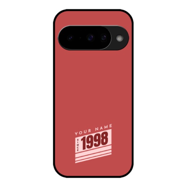 Google Pixel 10 5G Custom Glass Phone Case - Red Custom Year Of Birth Design
