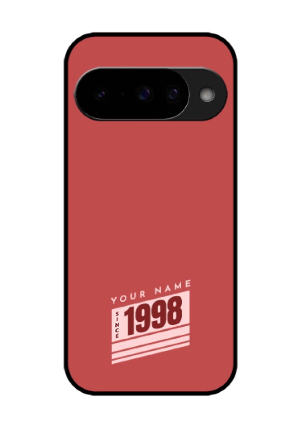 Google Pixel 10 5G Custom Glass Phone Case - Red Custom Year Of Birth Design