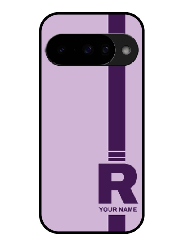 Custom Google Pixel 10 5G Custom Glass Phone Case - Simple Dual Tone Stripe With Name Design