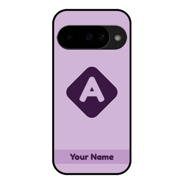 Google Pixel 10 5G Custom Glass Phone Case - Custom Letter In Curved Badge Design