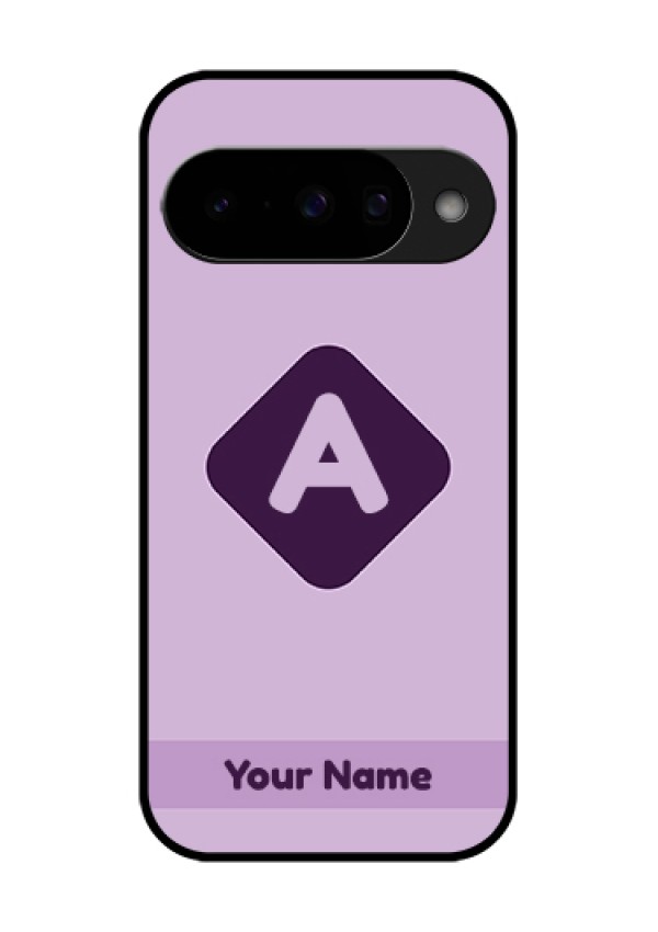 Google Pixel 10 5G Custom Glass Phone Case - Custom Letter In Curved Badge Design