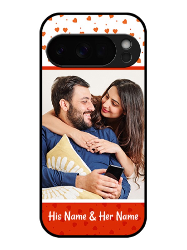 Custom Google Pixel 10 Pro 5G Custom Glass Phone Case - Orange Love Symbol Design